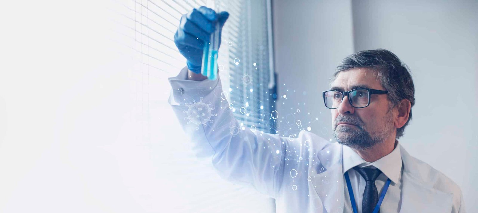 Front-view-doctor-holding-tubes